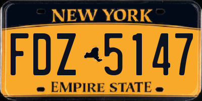 NY license plate FDZ5147