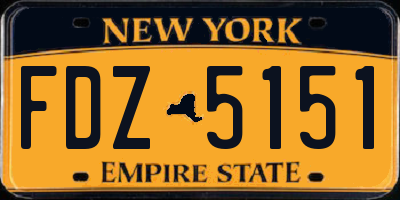 NY license plate FDZ5151