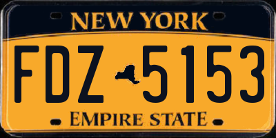 NY license plate FDZ5153