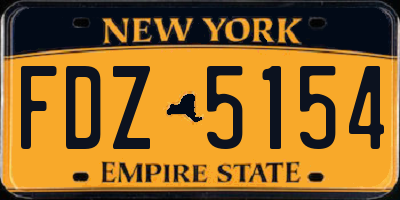 NY license plate FDZ5154