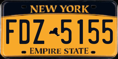 NY license plate FDZ5155
