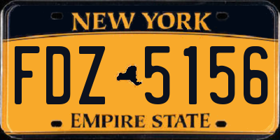 NY license plate FDZ5156