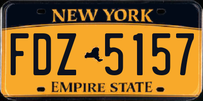 NY license plate FDZ5157