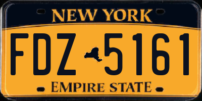 NY license plate FDZ5161