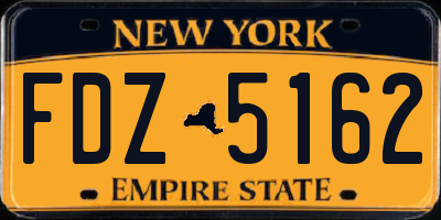 NY license plate FDZ5162