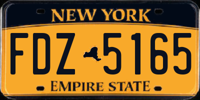 NY license plate FDZ5165