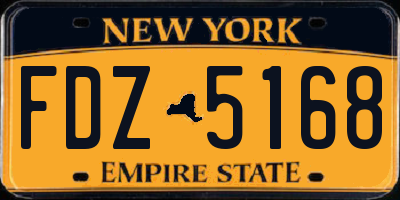 NY license plate FDZ5168