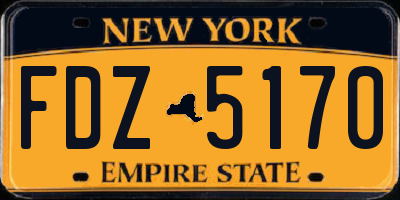 NY license plate FDZ5170