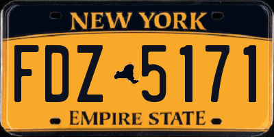 NY license plate FDZ5171