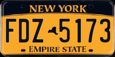 NY license plate FDZ5173