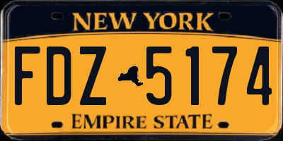NY license plate FDZ5174