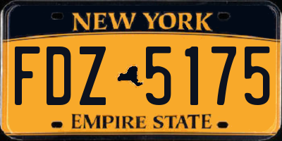 NY license plate FDZ5175
