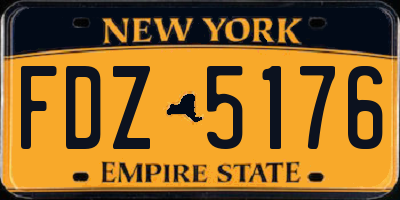 NY license plate FDZ5176