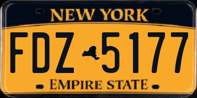 NY license plate FDZ5177