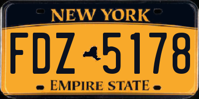 NY license plate FDZ5178
