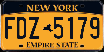 NY license plate FDZ5179