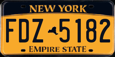 NY license plate FDZ5182