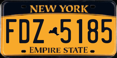 NY license plate FDZ5185