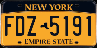 NY license plate FDZ5191