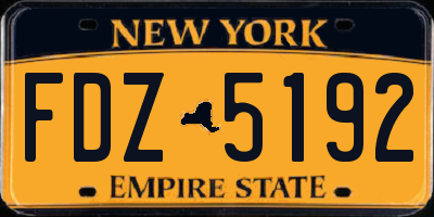 NY license plate FDZ5192