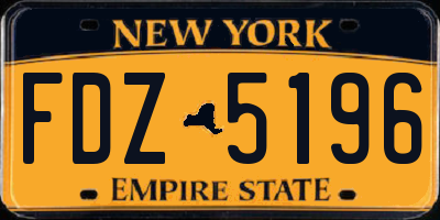 NY license plate FDZ5196