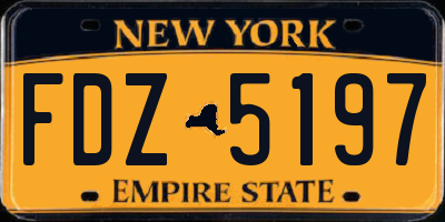 NY license plate FDZ5197