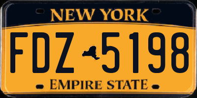 NY license plate FDZ5198