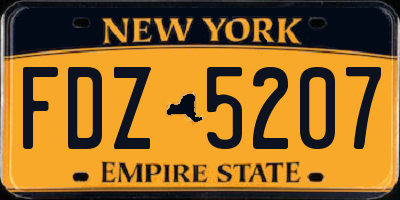 NY license plate FDZ5207