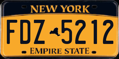 NY license plate FDZ5212