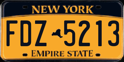 NY license plate FDZ5213