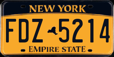 NY license plate FDZ5214