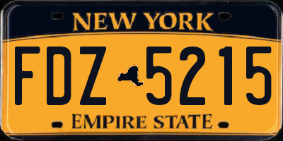 NY license plate FDZ5215
