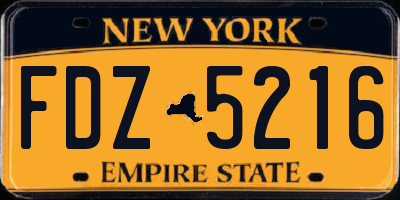 NY license plate FDZ5216