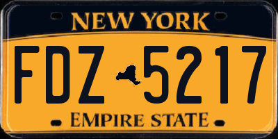 NY license plate FDZ5217