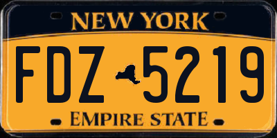 NY license plate FDZ5219