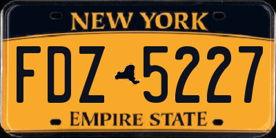 NY license plate FDZ5227