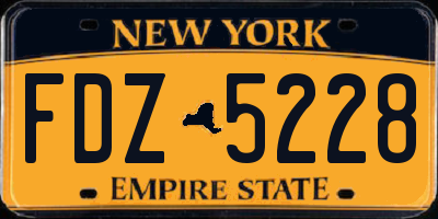 NY license plate FDZ5228