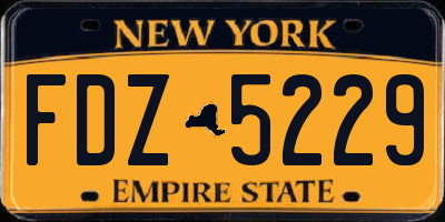 NY license plate FDZ5229