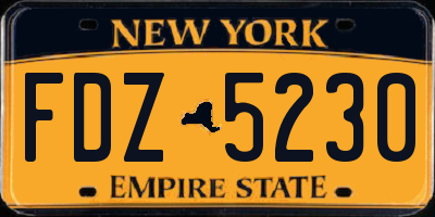 NY license plate FDZ5230