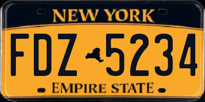 NY license plate FDZ5234