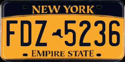 NY license plate FDZ5236