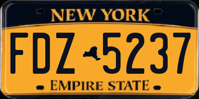 NY license plate FDZ5237
