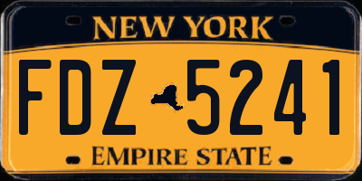 NY license plate FDZ5241