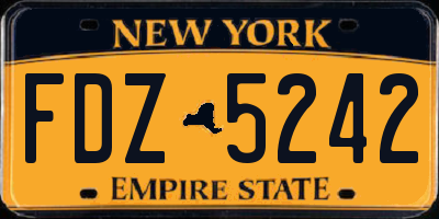 NY license plate FDZ5242