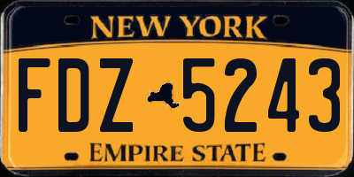 NY license plate FDZ5243