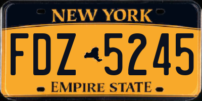 NY license plate FDZ5245