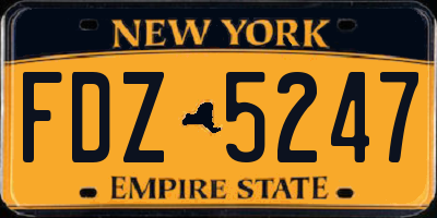 NY license plate FDZ5247