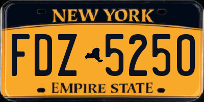 NY license plate FDZ5250