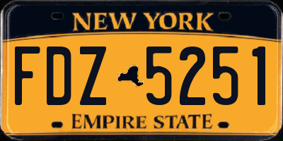 NY license plate FDZ5251