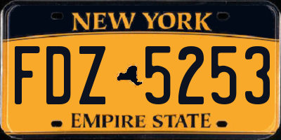 NY license plate FDZ5253